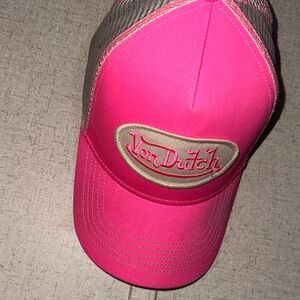 Von Dutch Hot Pink Cap with Logo